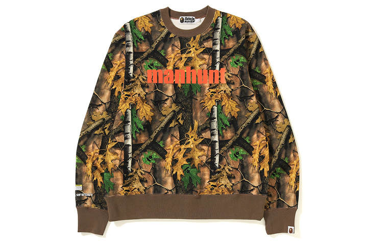 A BATHING APE Bape Forest Camo Wide Crewneck