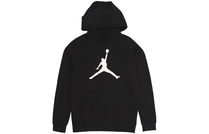 Jordan Jordan Print Fleece Lined Pullover Hooded Sweatshirt Winter Men's Black