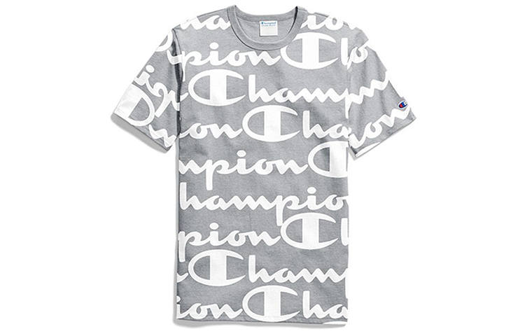 Champion T Shirt US Version Unisex Gray White