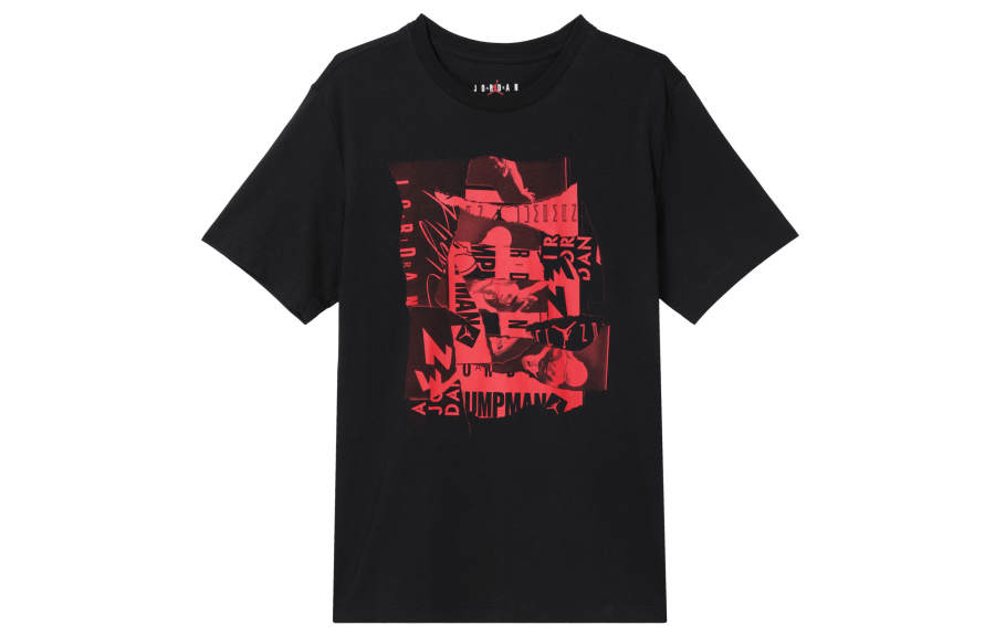 Jordan Jordan T Shirts Men's Black Crew Neck Moderate Straight Fit
