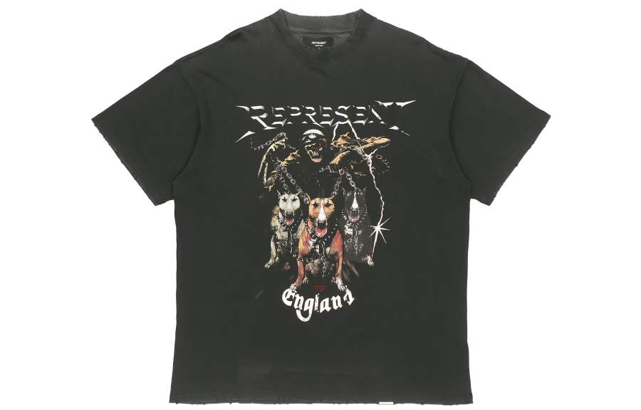 REPRESENT REPRESENT T Shirts Men's Black Crew Neck Moderate Heavyweight