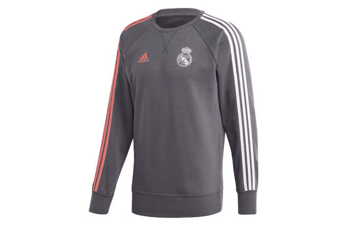 Adidas Adidas Real Madrid C.F Sweatshirts Men's Light Gray Crew Neck Moderate Regular