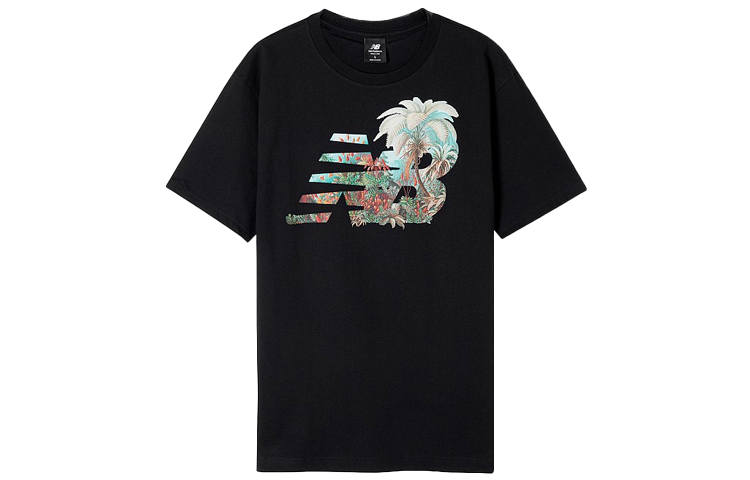 New Balance New Balance T Shirts Men's Black Crew Neck Moderate Straight Fit