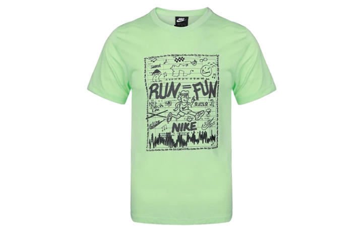 Nike Nike T Shirts Men's Light Green Crew Neck Moderate Straight Fit