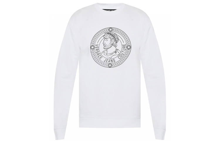 VERSACE JEANS COUTURE Sweatshirts Men's White Crew Neck Moderate