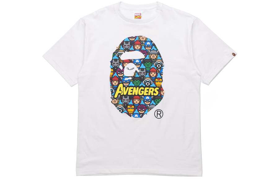 A BATHING APE Bape X Marvel Comics Avengers Ape Head Tee