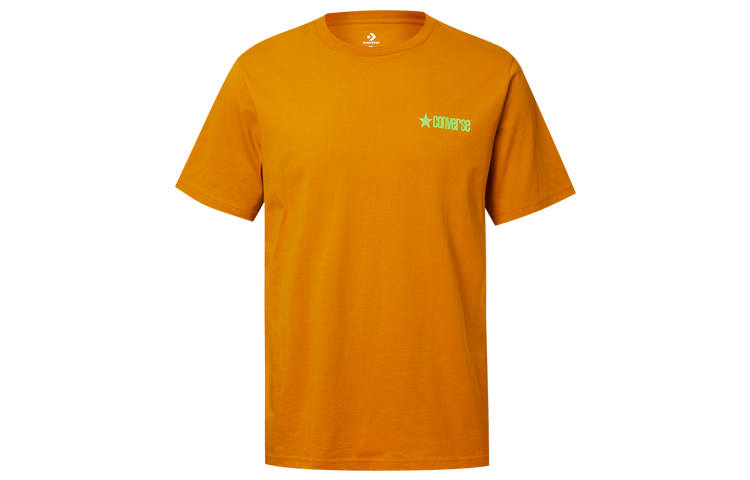 Converse T Shirts Men's Yellow Crew Neck Moderate Straight Fit