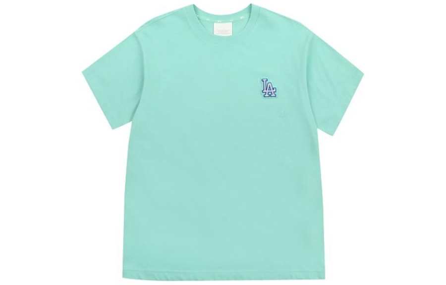 MLB T Shirts Unisex Mint Green Crew Neck Moderate Straight Fit