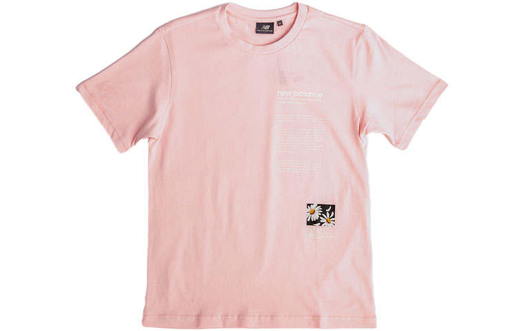 New Balance New Balance T Shirts Unisex Pink Crew Neck Moderate Straight Fit