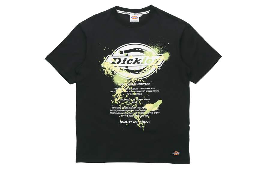 Dickies T Shirts Men's Black Crew Neck Moderate Straight Fit
