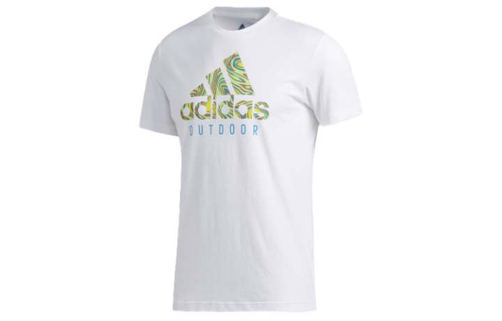 Adidas Adidas T Shirts Men's White Crew Neck Moderate Straight Fit