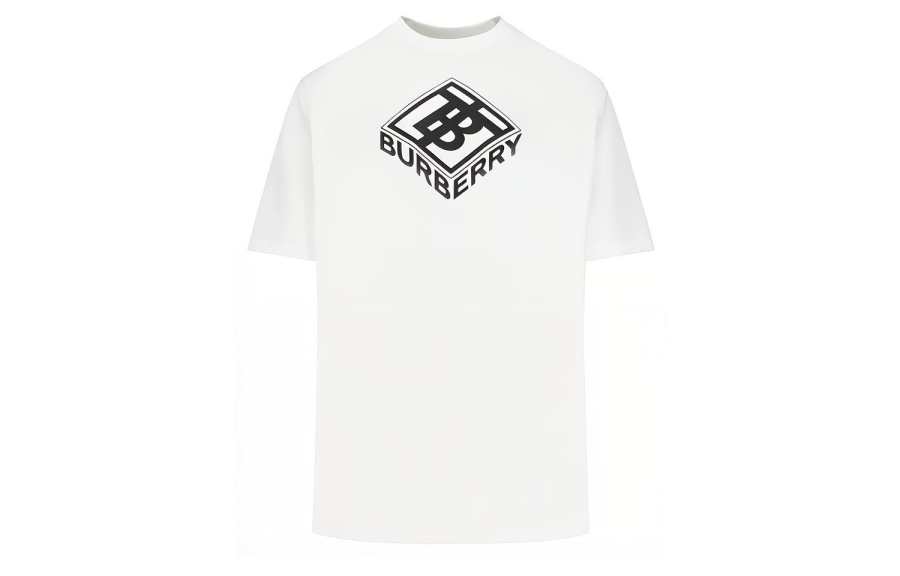 Burberry T Shirts Unisex White Crew Neck Moderate