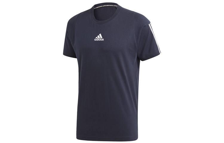 Adidas Adidas T Shirts Men's Blue Crew Neck Moderate Straight Fit
