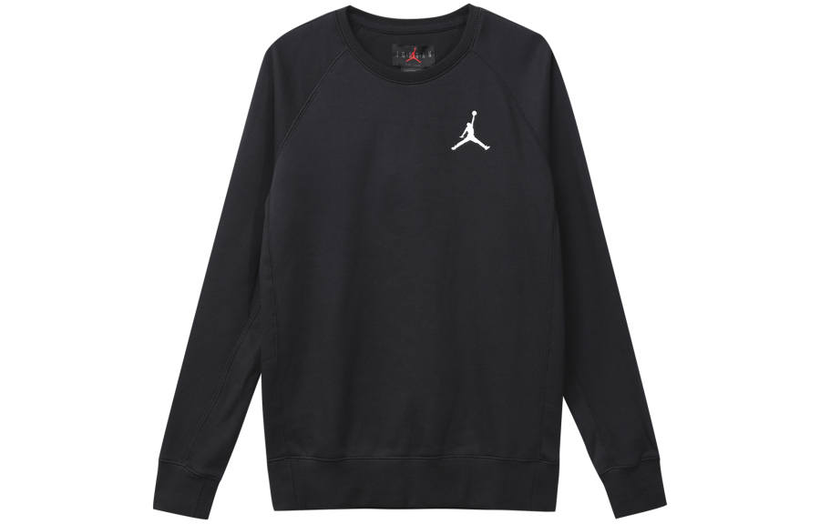 Jordan Jordan Air Jordan Fleece Thickened And Fleece Lined Thermal Sports Crew Neck Pullover Sweatshirt Winter Men's Black