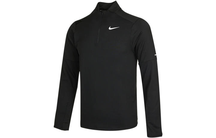 Nike Nike T Shirts Men's Black Stand Collar Moderate Straight Fit