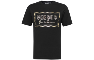 VERSUS T Shirts Men's Black Crew Neck Moderate Straight Fit