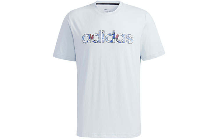 Adidas Neo T Shirts Men's Blue Crew Neck Moderate Straight Fit