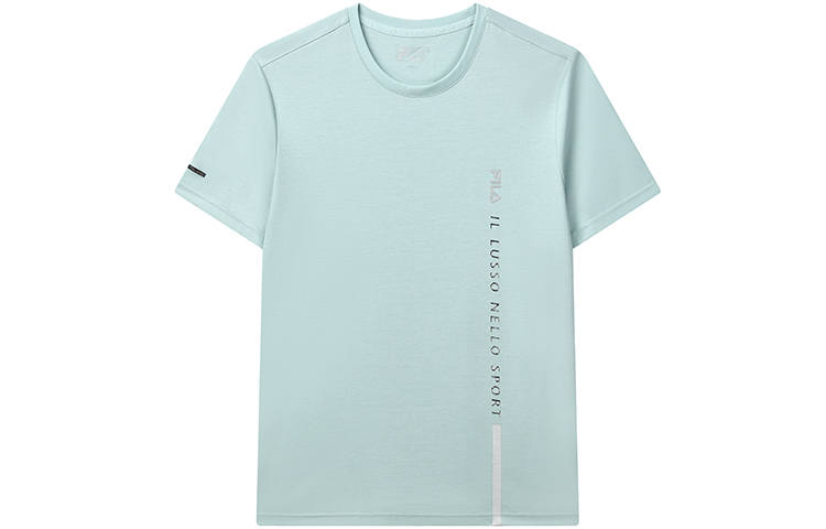 FILA T Shirts Men's Cream Gray Green Crew Neck Moderate Straight Fit