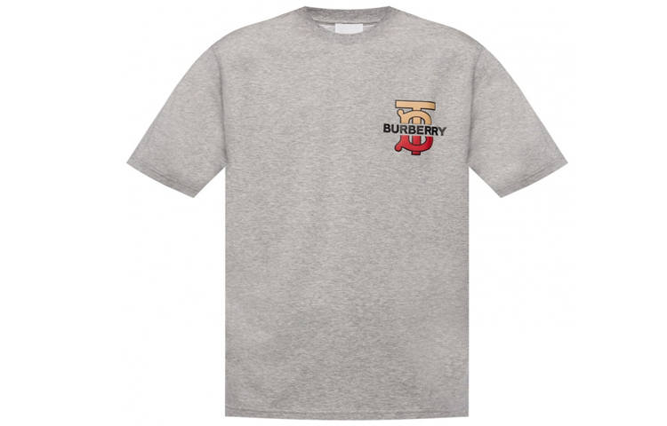Burberry T Shirts Men's Gray Crew Neck Moderate