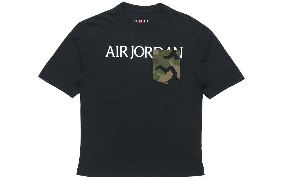 Jordan Jordan T Shirts Men's Black Crew Neck Moderate Straight Fit