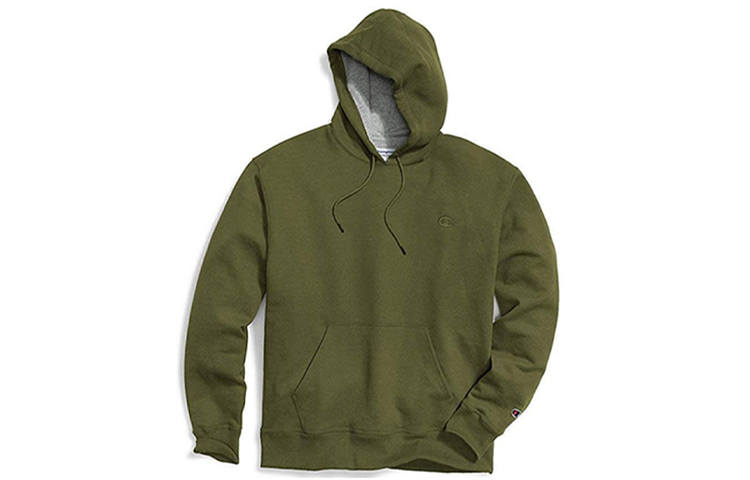 Champion Chest Cuff Double Label Fleece Lined Sweatshirt US Version Unisex Army Green