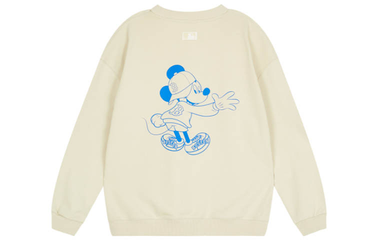 MLB X Disney Sweatshirts Unisex Beige Crew Neck Moderate Other