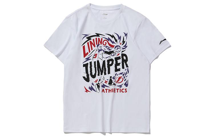 Li-Ning Li Ning T Shirts Men's Crew Neck Moderate Straight Fit
