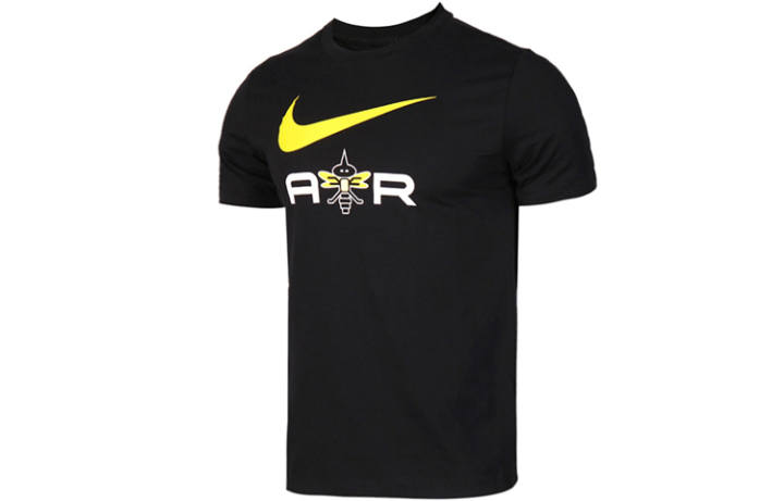 Nike Nike T Shirts Men's Black Crew Neck Moderate Straight Fit