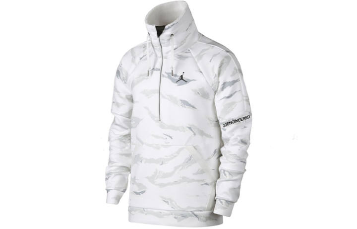 Jordan Jordan Sweatshirts Men's White Camouflage Stand Collar Moderate Regular