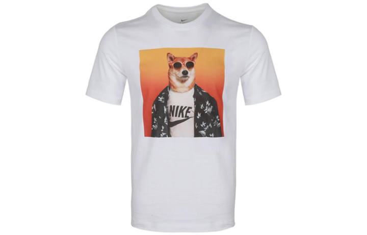 Nike Nike T Shirts Men's White Crew Neck Moderate Straight Fit
