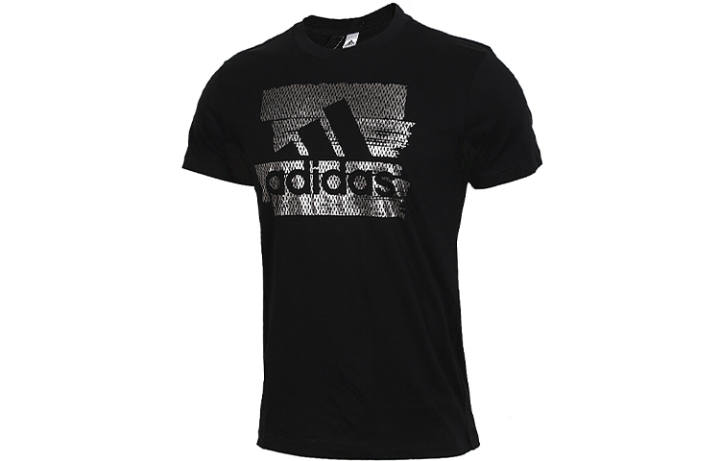 Adidas Adidas T Shirts Men's Black Crew Neck Moderate Straight Fit