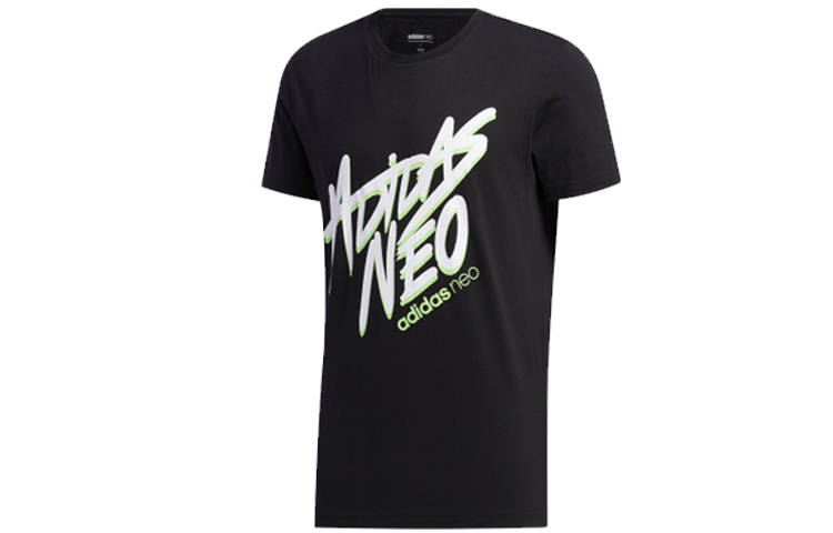 Adidas Neo T Shirts Men's Black Crew Neck Moderate Straight Fit