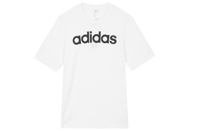 Adidas Adidas ESSENTIALS T Shirts Men's White Crew Neck Moderate Straight Fit