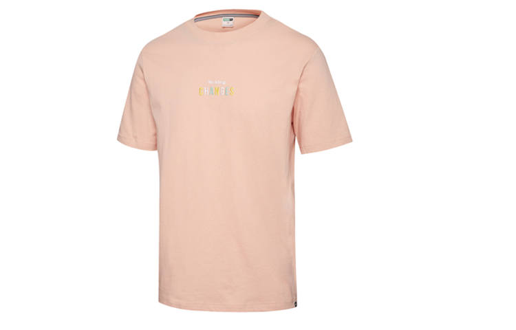 PUMA T Shirts Men's Pink Crew Neck Moderate Straight Fit