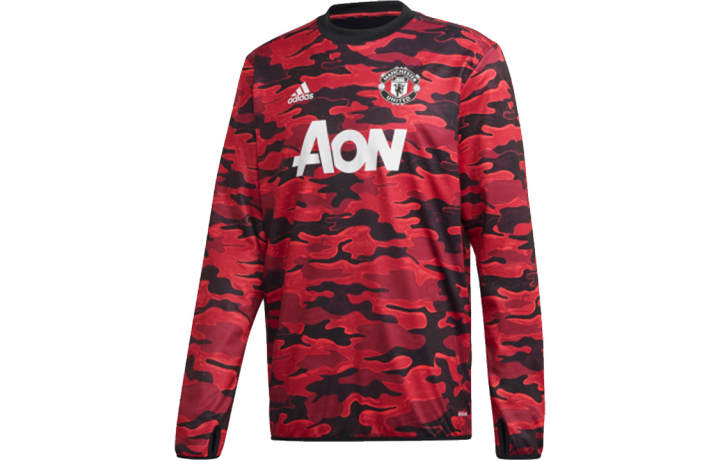 Adidas Adidas Manchester United Sweatshirts Men's Red Crew Neck Moderate Regular