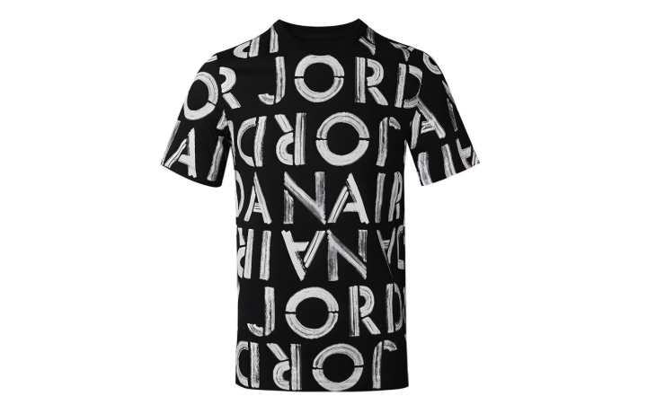 Jordan Jordan T Shirts Men's Black Crew Neck Moderate Straight Fit