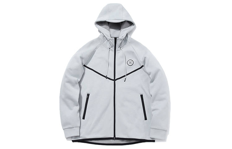 Li-Ning Li Ning Sweatshirts Men's Gray Hooded Moderate Cardigan