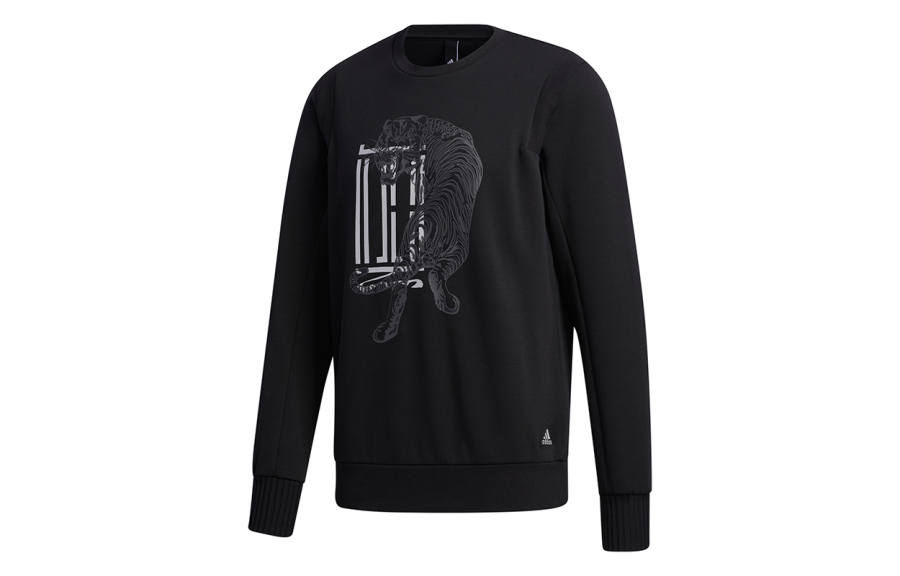 Adidas Adidas Sweatshirts Men's Black Crew Neck Moderate Regular