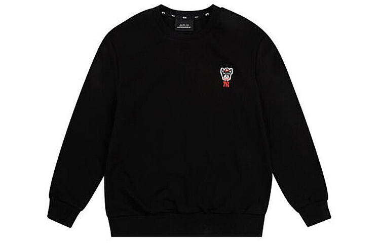 MLB Cartoon Series Sweatshirts Unisex Black Crew Neck Moderate Regular