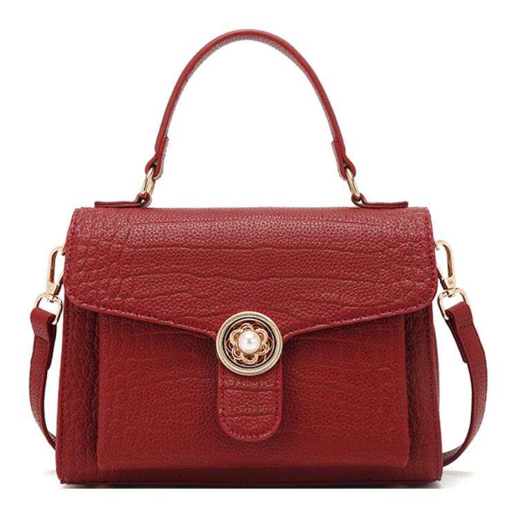 PAYOT Microfiber Synthetic Leather Handbag Regular Women's Burgundy