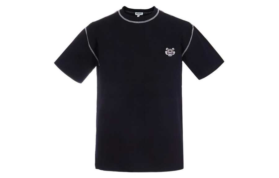 KENZO T Shirts Men's Dark Blue Crew Neck Moderate Straight Fit