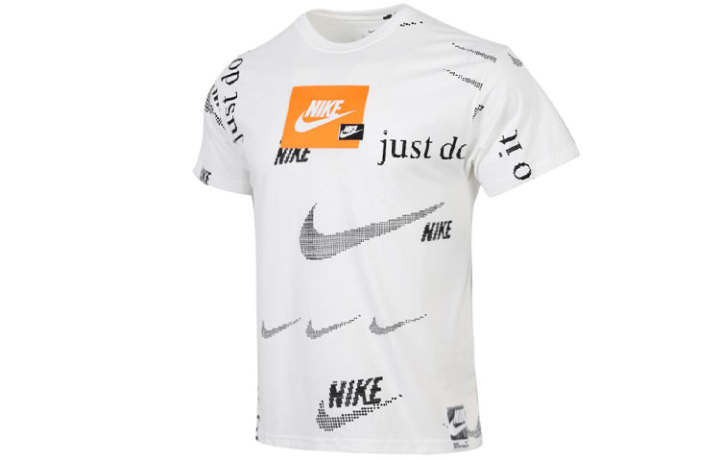 Nike Nike T Shirts Men's White Crew Neck Moderate Straight Fit
