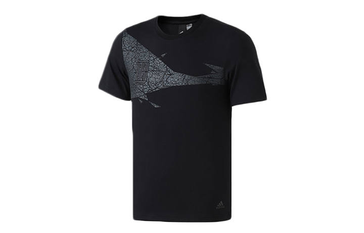 Adidas Adidas T Shirts Men's Black Crew Neck Moderate Straight Fit