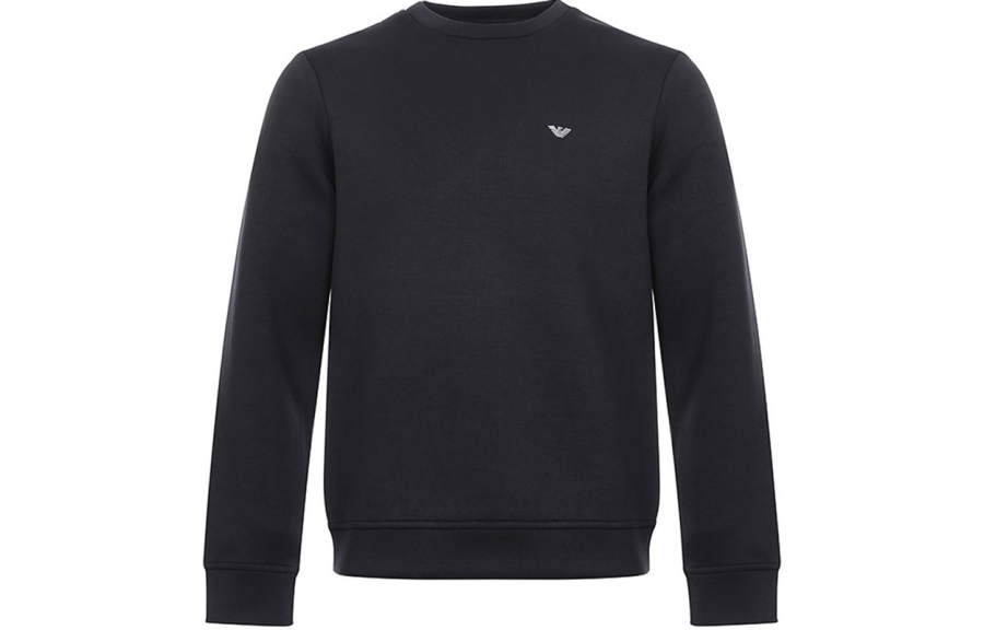 EMPORIO ARMANI Sweatshirts Men's Blue Crew Neck Moderate Regular