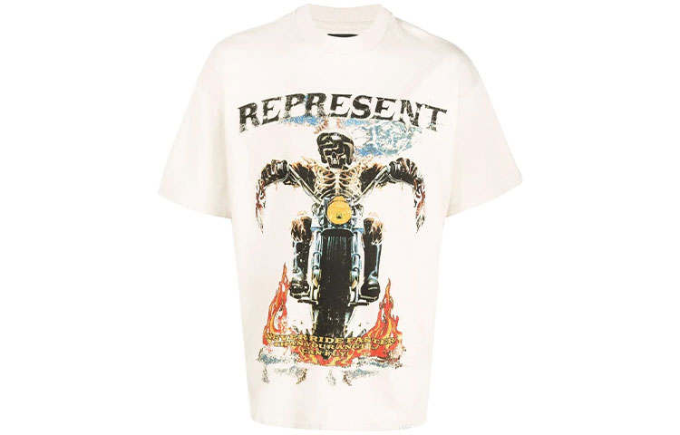 REPRESENT REPRESENT FW21 Crew Neck T Shirt Men's Beige