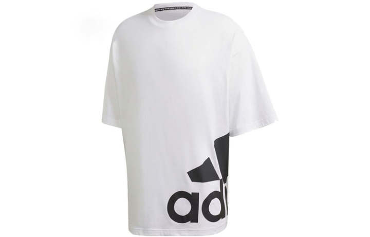 Adidas Adidas T Shirts Men's White Crew Neck Moderate Straight Fit