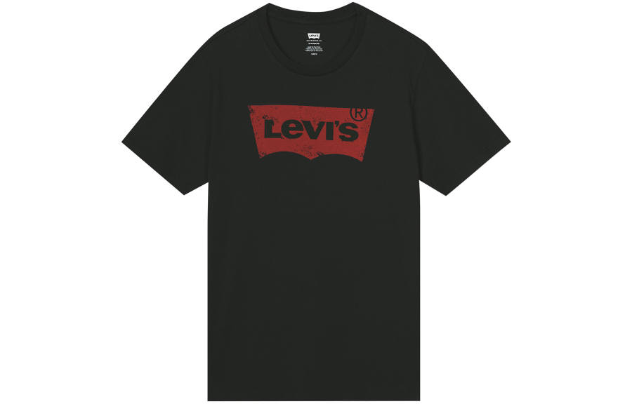 Levis T Shirts Men's Black Crew Neck Moderate Heavyweight