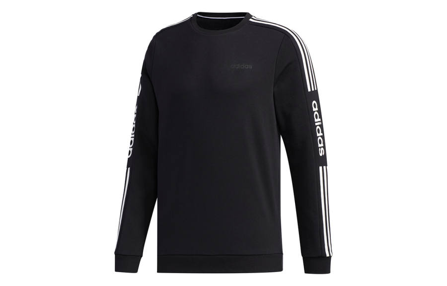 Adidas Neo Sweatshirts Men's Black Crew Neck Moderate Regular