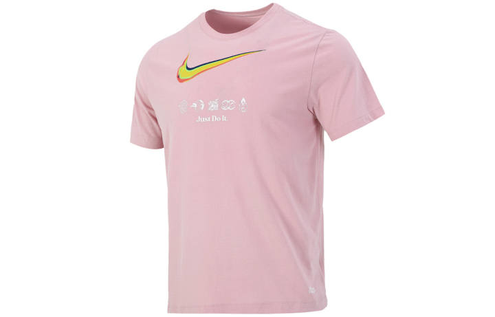 Nike Nike T Shirts Men's Pink Crew Neck Moderate