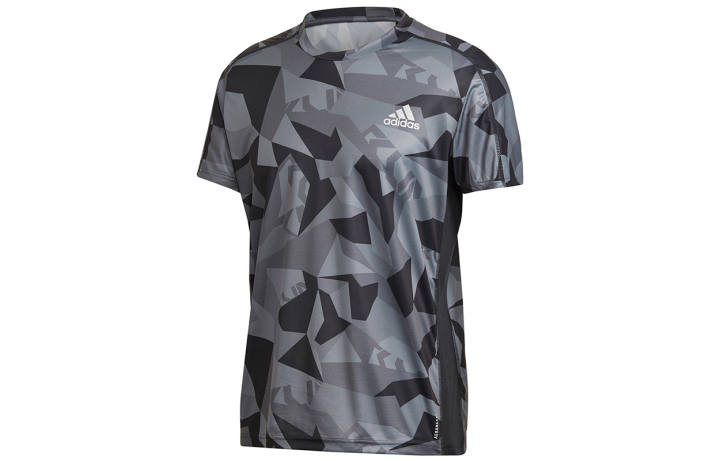 Adidas Adidas Running T Shirts Men's Gray Crew Neck Moderate